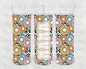 Mama Groovy Floral, 20 oz. Skinny Straight, Sublimation Transfer