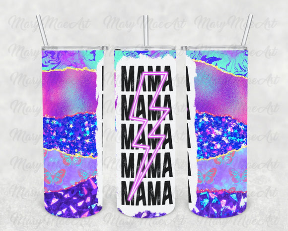 Mama Lightning Crystal, 20 oz. Skinny Straight, Sublimation Transfer