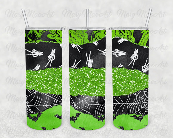 Spooky Layered Green, 20 oz. Skinny Straight, Sublimation Transfer