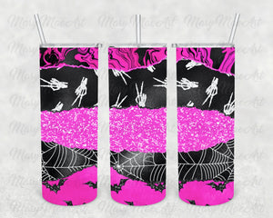 Spooky Layered Pink, 20 oz. Skinny Straight, Sublimation Transfer