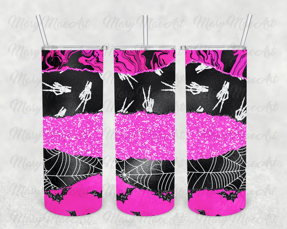 Spooky Layered Pink, 20 oz. Skinny Straight, Sublimation Transfer