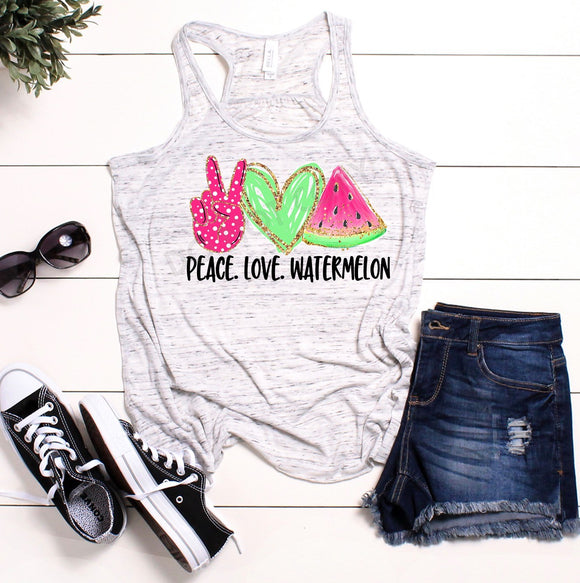 Peace Love Watermelon - Screen Print Transfer