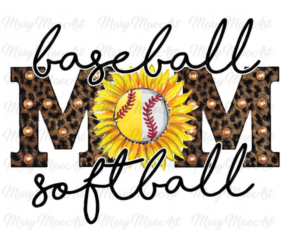Baseball Softball Mom - Sublimation Transfer