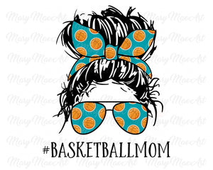Basketball Mom, Messy bun - Sublimation Transfer