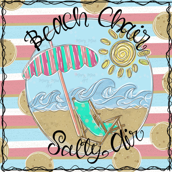 Beach chair salty air- Sublimation Transfer