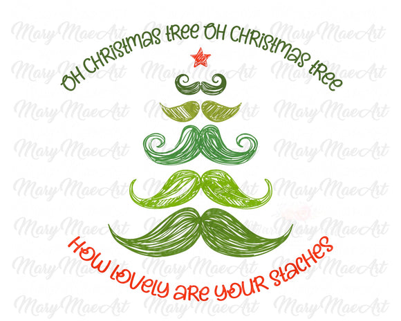 Oh Christmas Tree, Staches - Sublimation Transfer