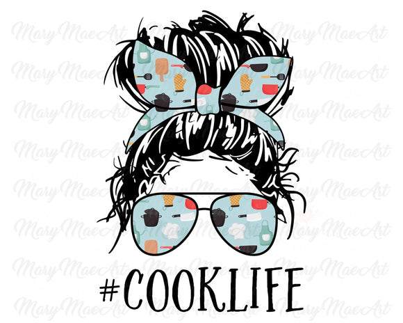 Cook Life, Messy bun - Sublimation Transfer