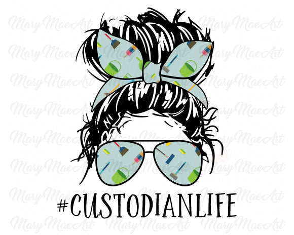 Custodian Life, Messy bun - Sublimation Transfer