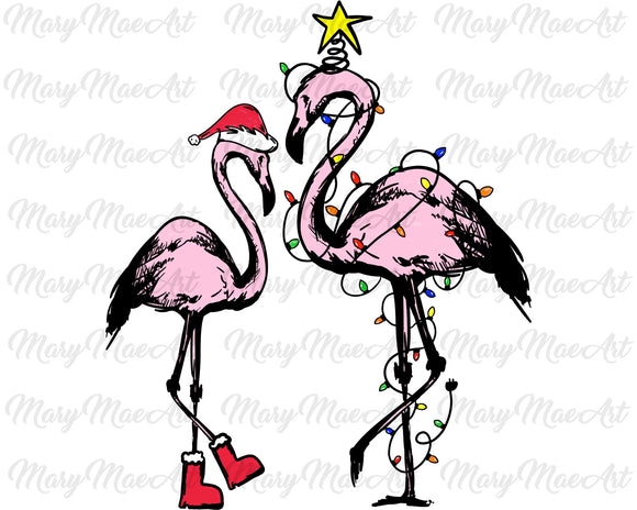Flamingo Christmas -Sublimation Transfer