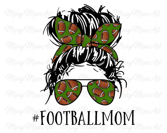 Football Mom, Messy bun - Sublimation Transfer