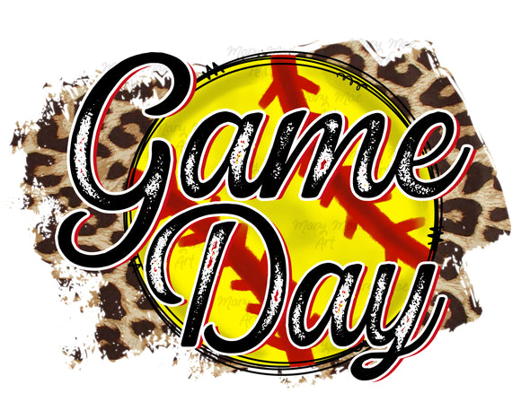Game Day Softball Leopard - Sublimation Transfer