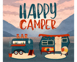 Happy Camper, TUMBLER, 20 oz. Skinny Straight, Sublimation Transfer