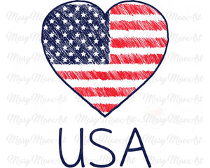 USA Heart - Sublimation Transfer