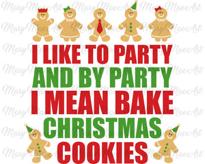 Bake Christmas Cookies- Sublimation Transfer