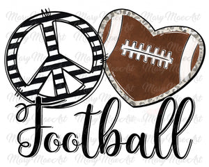 Peace Love Football - Sublimation Transfer