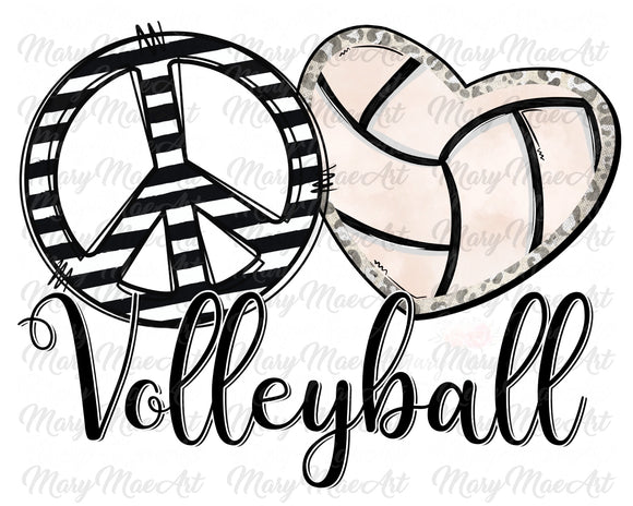 Peace Love Volleyball - Sublimation Transfer