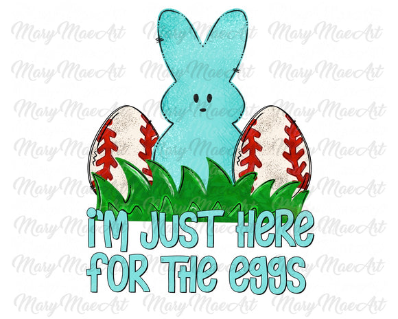 I'm Just Here For The Eggs, Baseball - Sublimation Transfer