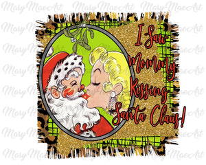 Mommy kissing Santa - Sublimation Transfer