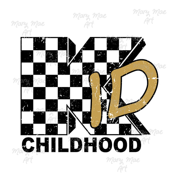 Childhood Kid Checkered board- Sublimation or HTV Transfer
