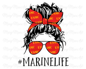 Marine Life, Messy Bun - Sublimation Transfer