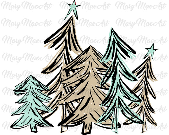 Christmas trees -Sublimation Transfer