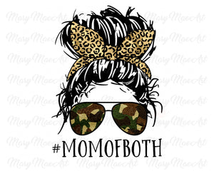 Mom of Both, Messy bun - Sublimation Transfer