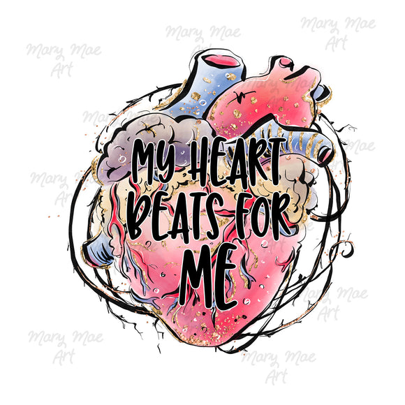 My heart beats of me, Sublimation Transfer
