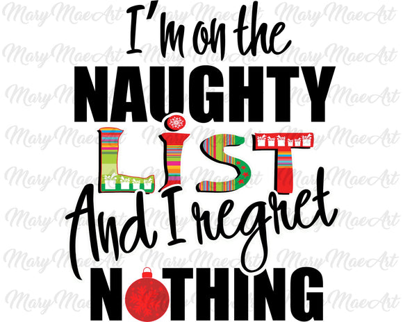 Naughty list - Sublimation Transfer