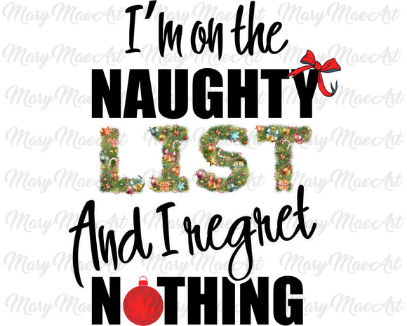 Naughty list - Sublimation Transfer