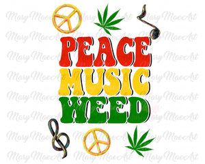 Peace Music Weed - Sublimation Transfer