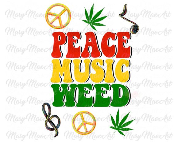 Peace Music Weed - Sublimation Transfer