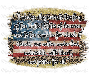 Pledge of Allegiance Flag - Sublimation Transfer