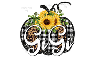 Gigi Leopard Sunflower Pumpkin - Sublimation Transfer