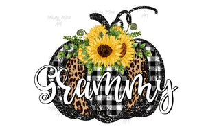 Grammy Leopard Sunflower Pumpkin - Sublimation Transfer