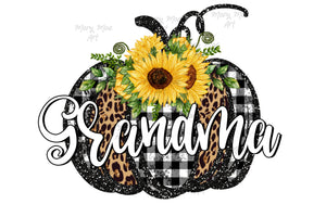 Grandma Leopard Sunflower Pumpkin - Sublimation Transfer