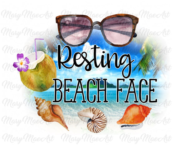 Resting Beach Face - Sublimation Transfer