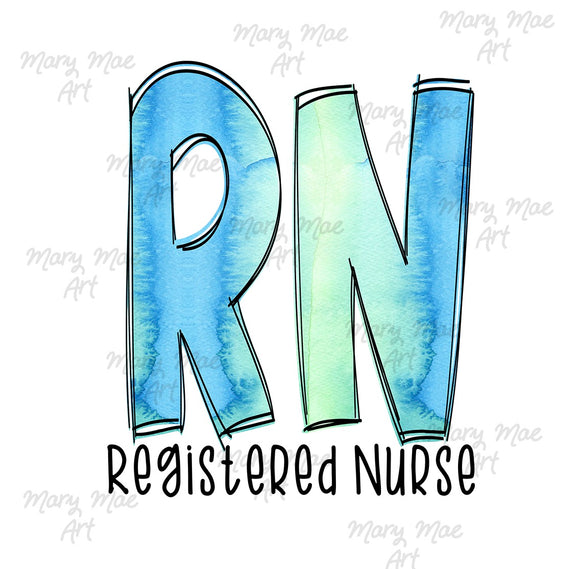 RN Registered Nurse, Watercolor, Sublimation png file/Digital Download