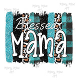 Blessed Mama brushstrokes blue, Sublimation png file/Digital Download