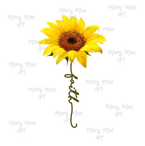 Faith Sunflower - Sublimation or HTV Transfer