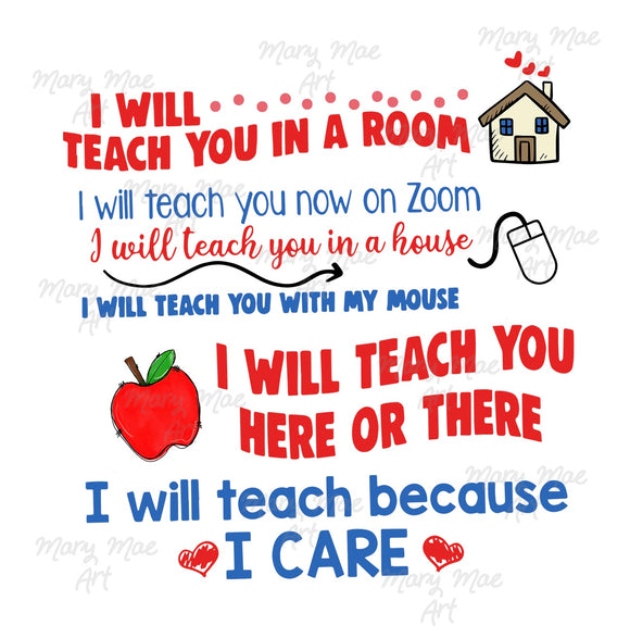I will Teach you in a room... - Sublimation or HTV Transfer