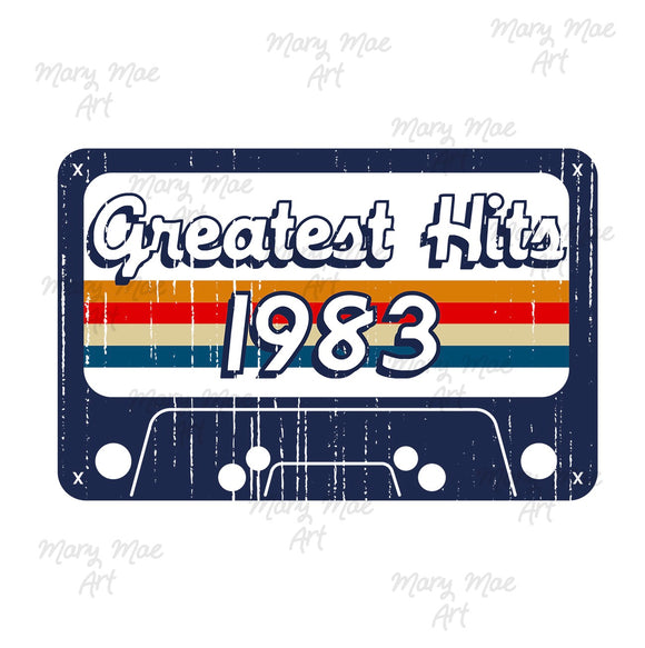 Greatest Hits 1983 - Sublimation or HTV Transfer