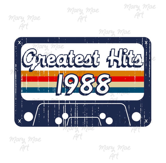 Greatest Hits 1988 - Sublimation or HTV Transfer