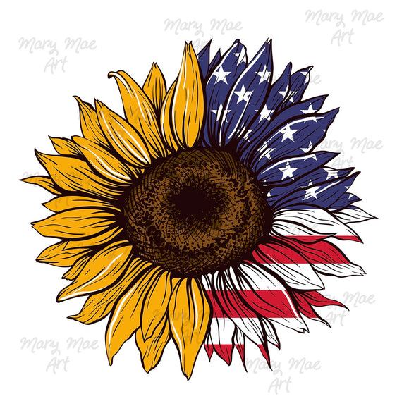 USA Sunflower - Sublimation or HTV Transfer