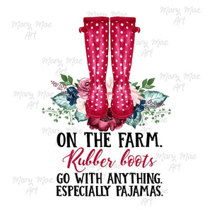 Red Rubber Boots on the Farm - Sublimation Transfer