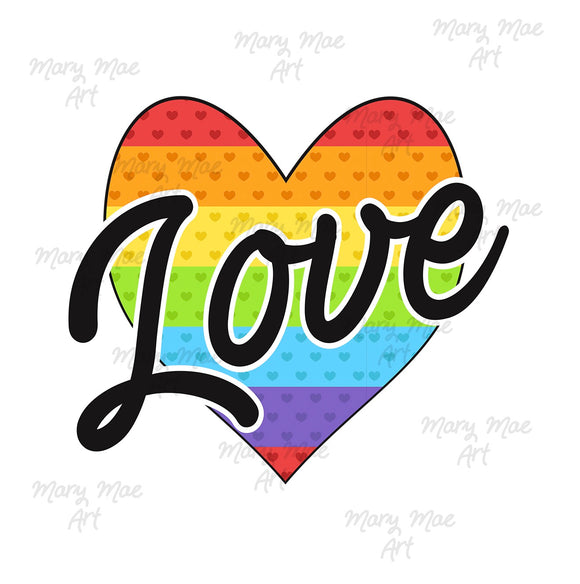 Love Pride Heart - Sublimation or HTV Transfer
