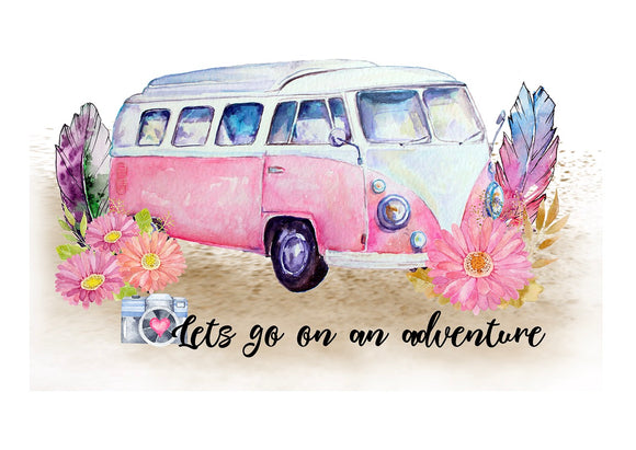 Lets go on an adventure - Sublimation or HTV Transfer