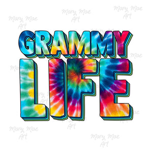 Grammy Life, Tie Dye - Sublimation or HTV Transfer