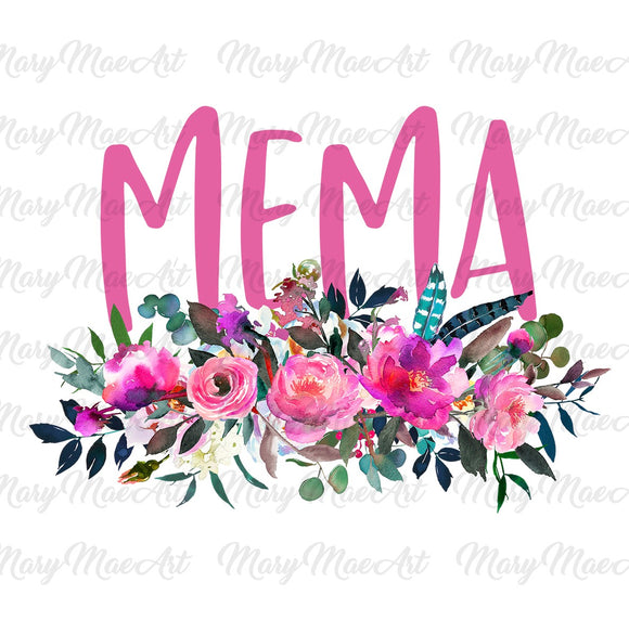 Mema with Flowers Pink - Sublimation Transfer