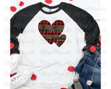 Love you, Leopard, Red Plaid Hearts - Sublimation or HTV Transfer