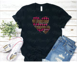 Love you, Leopard, Pink Plaid Hearts - Sublimation or HTV Transfer